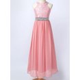thumbnail image 5 of Eandarui Kids Flower Girl Floral Lace Dress Halter Neck Chiffon Long Junior Bridesmaid Dress Pageant Pink 16, 5 of 7