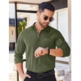 thumbnail image 4 of COOFANDY Men's Long Sleeve Casual Button Down Shirts Untucked Shirts for Men Regular Fit Dress Shirt, 4 of 12