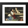 thumbnail image 2 of Axel Helsted 14x11 Black Modern Framed Museum Art Print Titled - Young Italiane Who Plays with a Dog (1872), 2 of 5