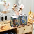 thumbnail image 3 of Yayeee 2 Pack Qtip Holder Bathroom Cotton Swab Canister with Lid Clear Dispenser Set, Pink Floral Window, 3 of 6