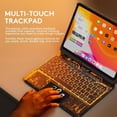 thumbnail image 3 of Étui Clavier Tactile pour iPad Air M2 11 Pouces 2024/iPad Pro 11 4e/3e/2e/1re Gén 2021/2020/2018/iPad Air 5e/4e Gén avec Dos Rigide Transparent & Trackpad & Rétroéclairage & Rotatif à 360° & Porte-Crayon, 3 of 7