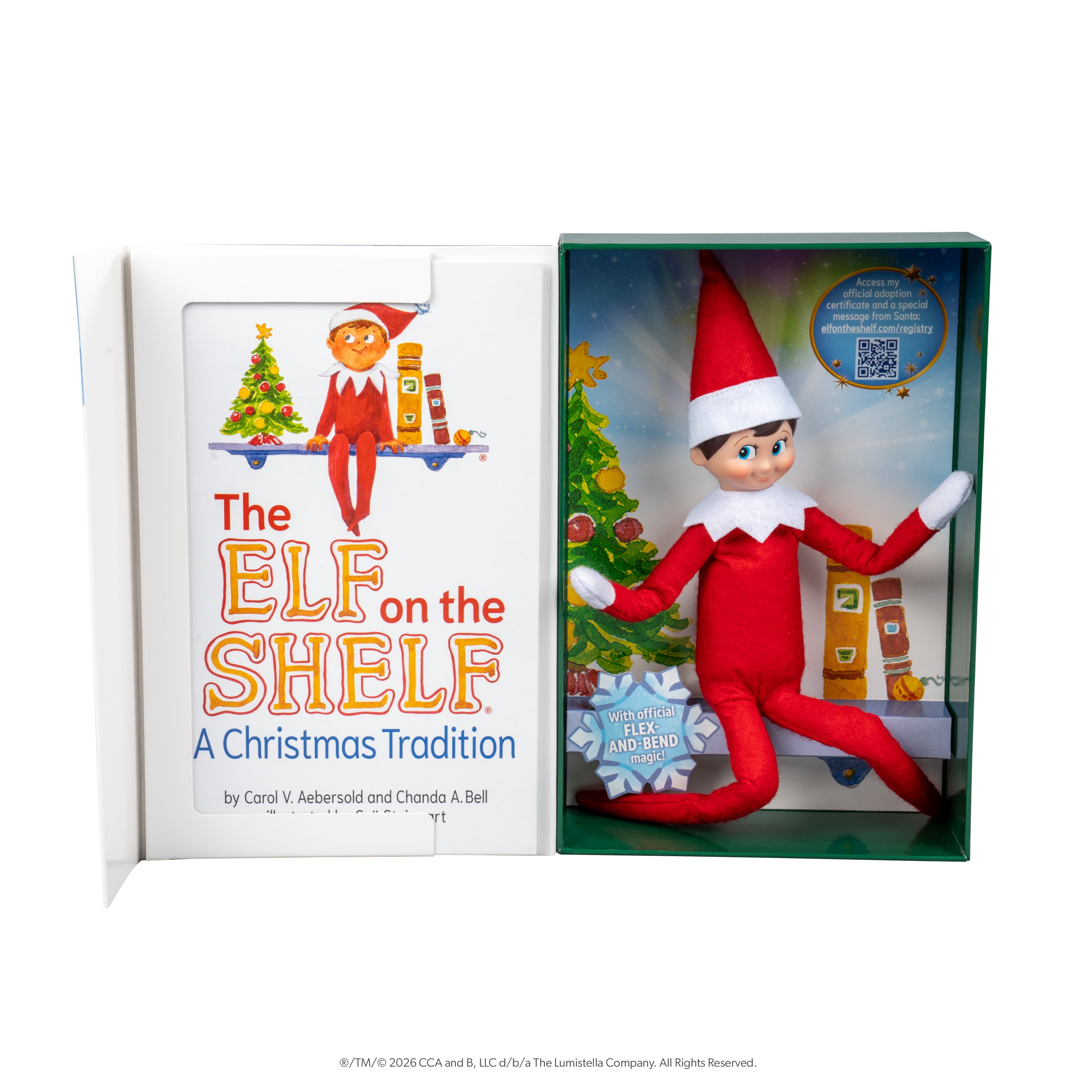 The Elf on the Shelf Poseable Boy Scout Elf with Blue Eyes - Complete Box Set with Storybook
