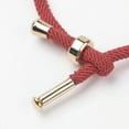 thumbnail image 2 of 1 pc Cotton Twisted Cord Bracelet Making with Stainless Steel Findings Golden FireBrick 9 inch~9-7/8 inch(23~25cm) 3mm, 2 of 2