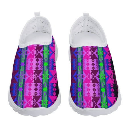 

Trendy Ombre African Tribal Print Lightweight Soft Mesh Shoes Simple Design Breathable Flat Slip On Shoes Zapatos