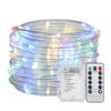 12M/39.4Ft 7.2W 120 LED Rope Light Multi-color Battery Powered Operated with Remote Control Combination In Sequential Slo-glo Chasing/flash Slow Fade Twinkle/flash on 8 Different Lighting Effects Ti