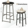thumbnail image 3 of Gymax 3 PCS Outdoor Swivel Bar Set w/2 Chairs Tempered Glass Top Soft Cushions, 3 of 9