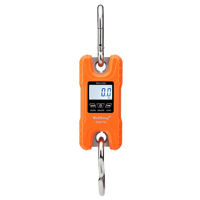 WeiHeng Portable Heavy Duty Digital Crane Scale 500kg/1102Lbs Multifunction Hanging Luggage Scale with Backlight LED