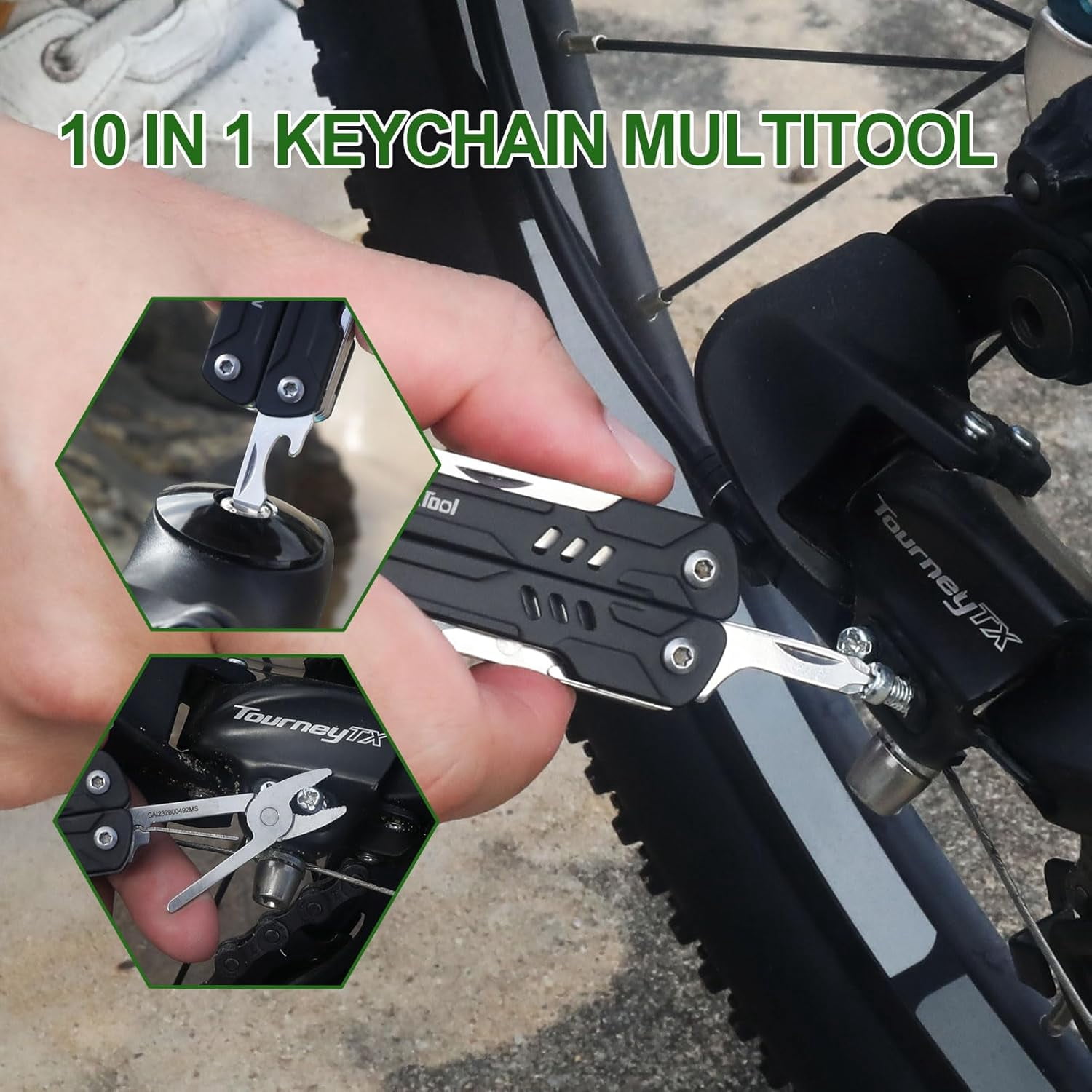 NexTool 10 in 1 Multitool, Mini Sailor Scissors with Key Ring, EDC Pocket Knife, Mini Pliers, Black