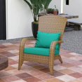 thumbnail image 5 of Spaco Patio Adirondack Chair with Rattan Wicker, Rattan Chair with Soft Cushions and Tall Curved Backrest for Outdoor, Sky Blue, 5 of 11