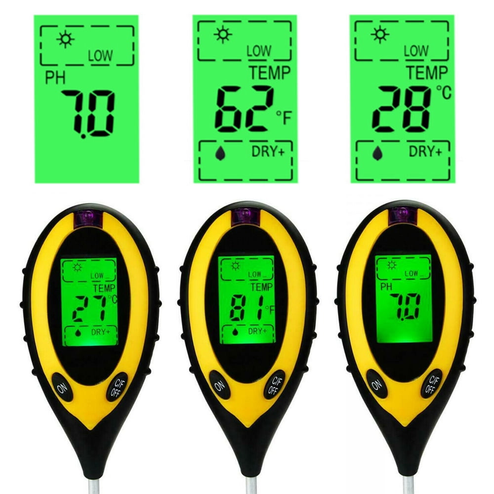 AMERTEER Soil pH Tester 4 in 1 Measure Soil pH Level, Moisture