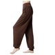 thumbnail image 1 of Pantalones deportivos holgados para mujer, pantalones de yoga - Tejido de algodón y lino, cintura plana/bolsillos - Cintura alta/pierna ancha, aptos para fitness/uso informal, sin elasticidad, 1 of 2