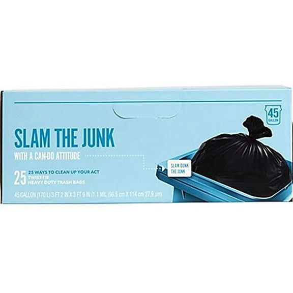 MyOfficeInnovations 45 Gallon Trash Bag Low Density 1.1 Mil Black 24377877