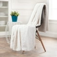 thumbnail image 2 of Chanasya Cable Knit Embossed Faux Fur Throw Blanket - Reverse Mink Modern, Comteporary, Elegant, Super Soft, Warm and Cozy for Bed, Couch, Living Room and Bedroom Home Décor (50x65 Inches) White, 2 of 6