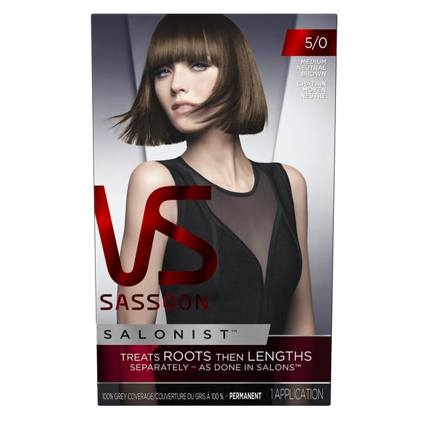 Vidal Sassoon Salonist Hair Colour Permanent Color, 5/0 Medium Neutral Brown,  1 Kit 