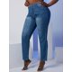thumbnail image 1 of Escalera arruinada media alza más tamaño jeans ajustados Rosegal  Vaqueros de talla grande, 1 of 5