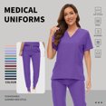 thumbnail image 2 of VIAOLI Women's Scrubs Set - Stretchy Medical Uniform with Pockets, for Nurses & Doctors, S-XXL, Multi-Color, 2 of 6