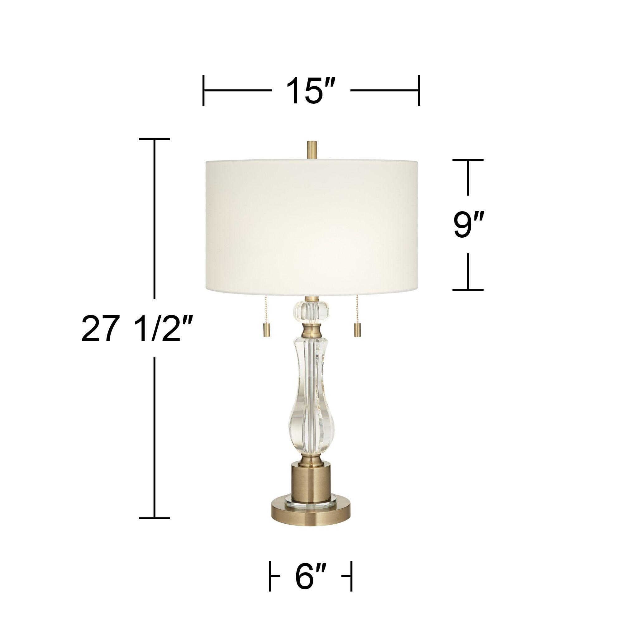 Vienna Full Spectrum Jordan 27 1/2" Tall Traditional Table Lamp Pull Chain Brass Finish Metal Crystal Single Living Room Bedroom