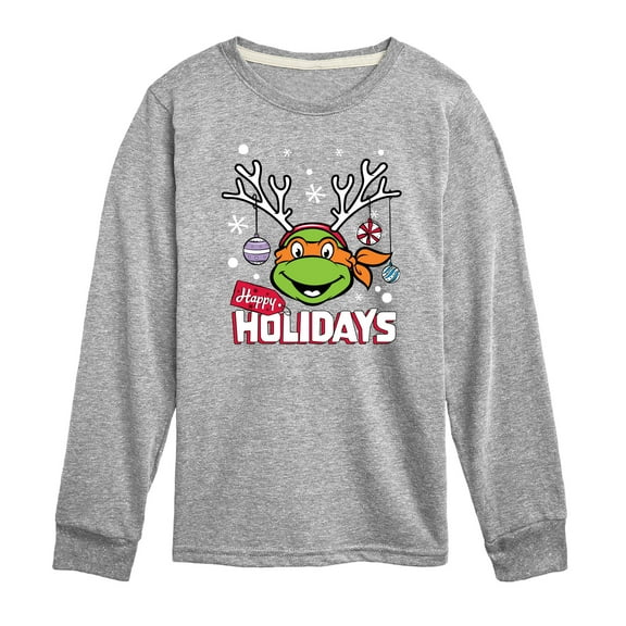 Teenage Muntant Ninja Turtles - Happy Holidays - Toddler And Youth Long Sleeve Graphic T-Shirt