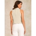 thumbnail image 3 of DARING DIVA Women's Notched Lapel Waistcoat Vest Double Breasted XS Apricot, 3 of 6