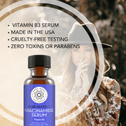 Vitamin B3 Niacinamide Serum 1 fl oz Moisturizer - Pore Reducing Facial Lotion by Pure Body Naturals
