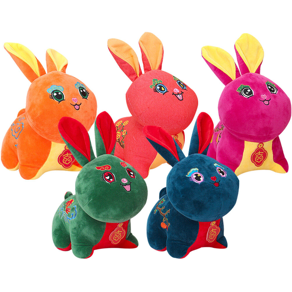 LEORX 5pcs Stuffed Bunny Decoration Soft Plush Rabbit Toys for Car Hanging