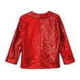 thumbnail image 4 of TiaoBug Kids Christmas Sparkly Sequins Jacket One Button Formal Tuxedo Suit Jazz Disco Dance Outerwear Red 6, 4 of 5