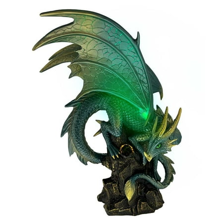 The Bradford Exchange Ancient Mysteries Dragon Sculpture Collection Issue #7: Protector Of The Realm Handcrafted Illuminated Fantasy Dragons 11-inches