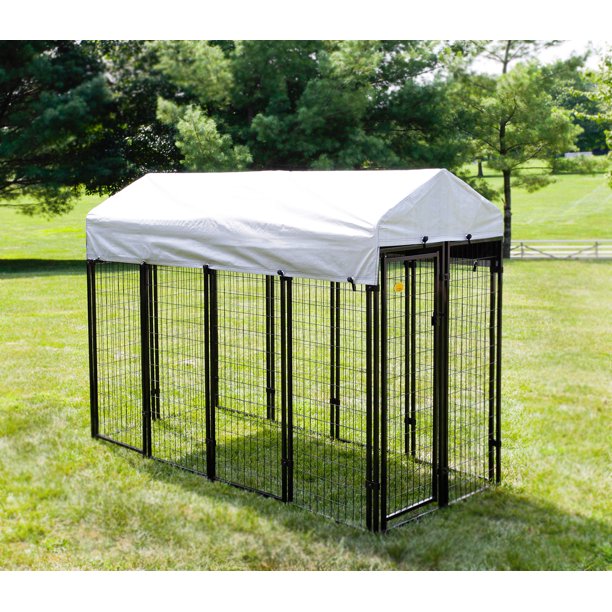 Kennel Master Black Welded Wire Dog Kennel, 96"L x 48"W x 72"H