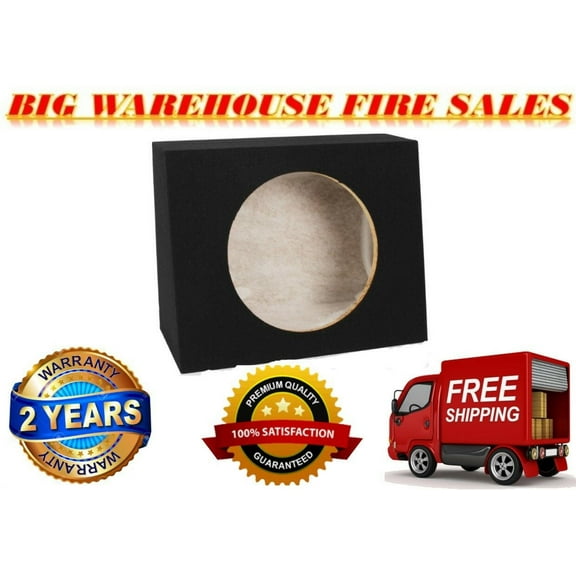Absolute Single 12" Subwoofer Angled Truck or Hatchback Box Enclosure
