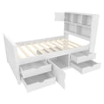thumbnail image 6 of Noble House Renee Twin Size Captain Bed with Bookcase Headboard and 4 Storage Drawers, Solid Wood Frame, White, 6 of 12