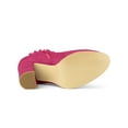 thumbnail image 3 of Unique Bargains Women's Ruffle Block Heel Ankle Boots HotPink (Size 8), 3 of 8