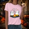 thumbnail image 6 of enyan Funny Halloween Shirts Fall Halloween Gift Tshirts Pumpkin Cute Ghost Graphic Tops Funny Tshirts for Women Pink,XXL, 6 of 7