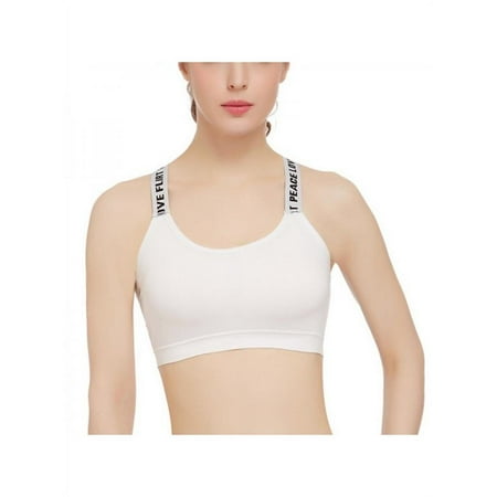 

Fymall Women s Sports Yoga Padded Bras Seamless Letter Fitness Vest