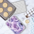 thumbnail image 5 of Two Pieces Of Square Heat Insulation Pad Oven Mitts 7x9.8 Inch Oven Microwave Kitchen Cooking Baking Purple Roses Seamless, 5 of 7