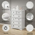 thumbnail image 2 of Duerer Modern Drawer Dresser Chest with 6 Drawers, White, for Living Room Bedroom Hallway, 2 of 10