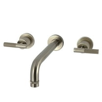 Kingston Brass KS8028KNL Convergent Two-Handle 3-Hole Wall Mount Roman Tub Faucet with Knurled Handle in Brushed Nickel