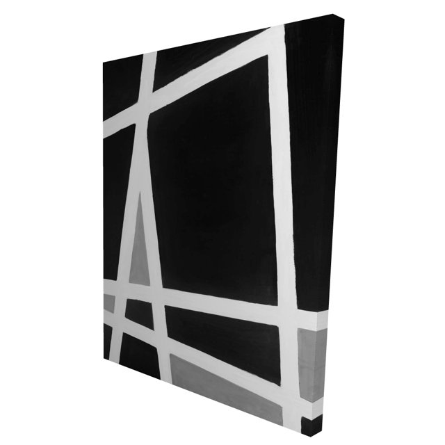 Formes Abstraites Noir et Blanc - Toile 36"x48 Pouces - Impression à la Demande