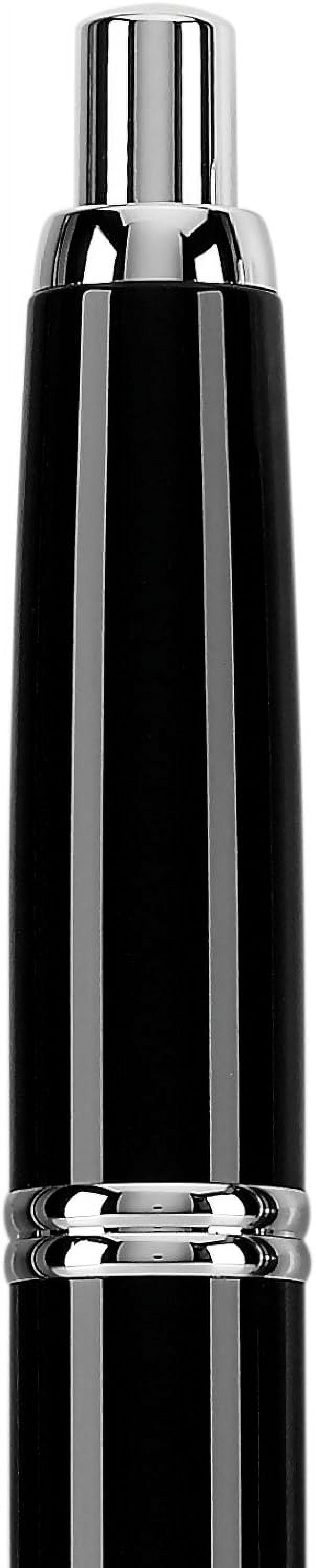 Pilot Vanishing Point Collection Fountain Pen - Black & Rhodium - Broad Point