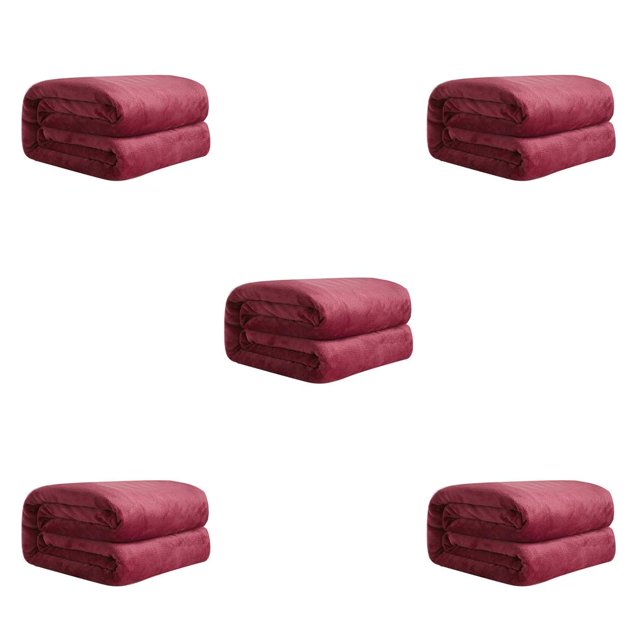 Injueey Manta de franela de invierno para niños y adultos, mantas reutilizables de Color sólido para viajar, suministros cálidos para Type2 NO2