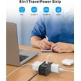 thumbnail image 2 of TROND Flat Plug Power Strip, 3.3ft Wrapped Short Extension Cord with 4 USB(2 USB C), 4 Outlets Small Charging Station, Black, 2 of 7