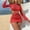 Red, variant on UTSJKR Women's Mesh Hollow Out Drawstring Bikini 3 Piece Set, Cutout Tie Design Bathing Suit, Sexy Vacation Beachwear Orange M