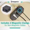 thumbnail image 6 of Chargeworx Magnetic Cord Holder, 12 Magnetic Cable Clips Included | Cable Management Desk Organizer, Strong Magnet Office Desk Accessories, Cable Organizer, Wire Management (4-PK Gray), 6 of 8