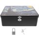 thumbnail image 1 of Caja de almacenamiento decorativa de hojalata, soporte de hojalata, contenedor de escritorio de hojalata con cerradura, 1 of 8