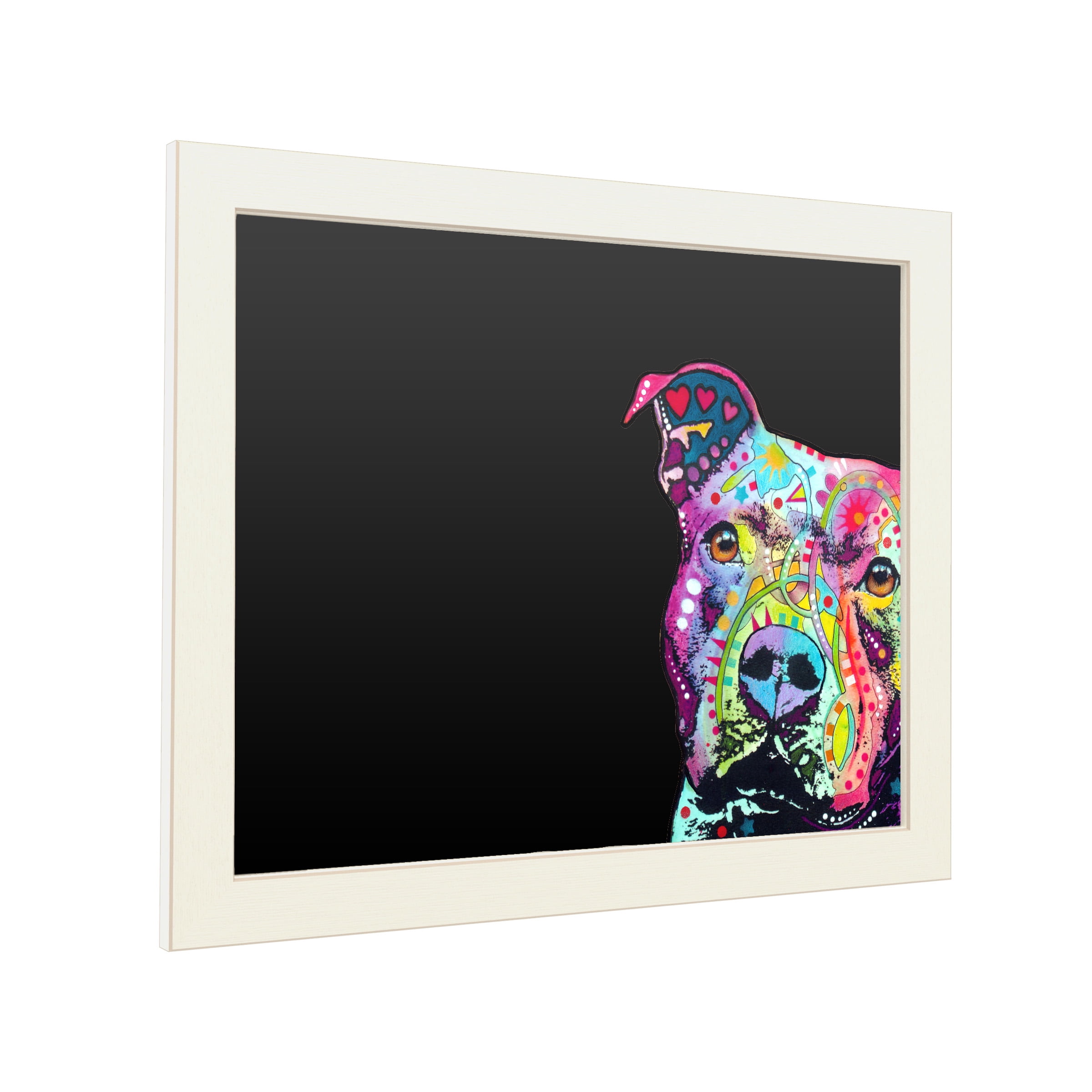 Functional Chalkboard with Printed Artwork - Dean Russo 'Thoughtful Pitbull' Chalk Board W