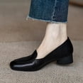thumbnail image 4 of Women Square Toe Loafers Soft Sole Low Heel Slip On Work Dress Shoes, 4 of 5