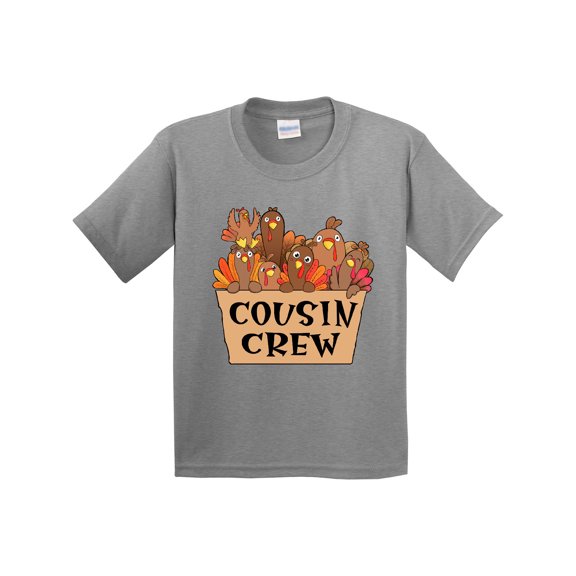 Inktastic Cousin Crew Cute Turkey Family Youth T-Shirt