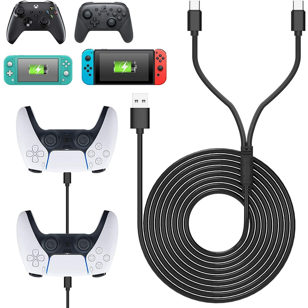 9.8 FT Charging Cable for PS5 Wireless Controller, 2 in 1 Charger Cord