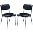 thumbnail image 3 of A Line Furniture Retro Style Black Leatherette and Chrome Base Dining Chairs (Set of 2), 3 of 5