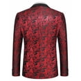 thumbnail image 5 of COOFANDY Men's Floral Tuxedo Jacket Jacquard Suit Jacket Dinner Blazer Big and Tall for Christmas Prom Wedding Homecoming Party, 5 of 9