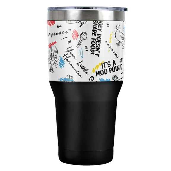 Friends Ink Pen Friends Pattern Stainless Steel Tumbler 30 oz Coffee Travel Cup, Vacuum Insulated & Double Wall with Leakproof Sliding Lid